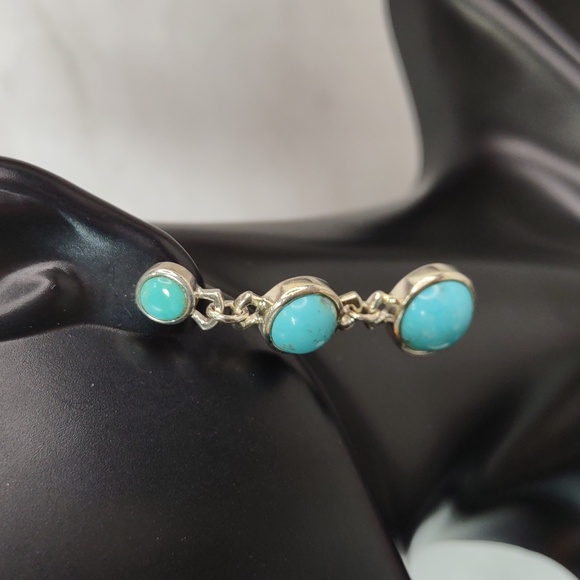 Whitney Kelly Turquoise/Sterling Silver Drop Earrings - Picture 1 of 6